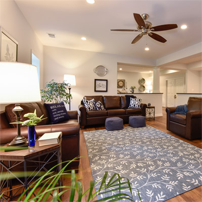 Relaxing lower level retreat living room